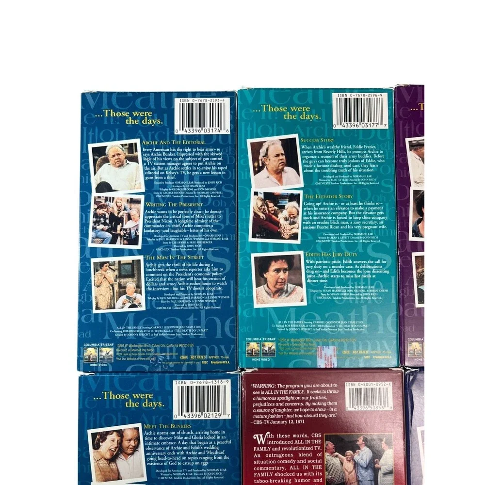 ALL IN THE FAMILY LOT of 9 VHS (25+ EPISODES) 70s TV Show Archie Bunker TESTED